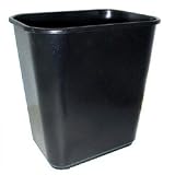 Black 13.625 Quart Wastebasket (10-0299) Category: Indoor Trash Cans and Containers