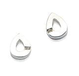 White Ice - Sterling Silver Stylish Tear Drop Design with Diamonds Earrings