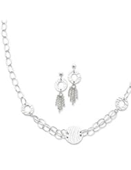 Genuine IceCarats Designer Jewelry Gift Sterling Silver Necklace And Earring Set