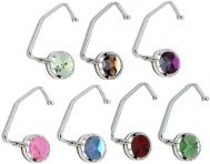7 Piece Silver & Swarovski Crystal Purse Hook Mixer with Black Velvet Pouches