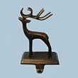 Set of 4 Antique Copper Finish Reindeer Christmas Stocking Holders 10"