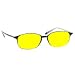 NIGHT DRIVING GLASSES WITH CANARY YELLOW POLYCARBONATE DOUBLE SIDED ANTI-REFLECTIVE COATING, SCRATCH COATING AND UV PROTECTION - BLACK PLASTIC FRAME - 51-18