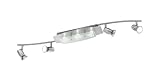 Trio-Leuchten 823810707 LED-Balken inklusiv 4x GU10 LED, je 2.5 W + 3x LED, Nickel matt / Chrom, Glas wei&szlig; satiniert
