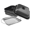 Technique Pre-seasoned Cast Iron 11 BBQ Grill Pan & Smoker