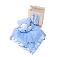 Personalised Teddy Comforter in Gift bag. Baby Gift.'