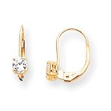 14k White Zircon Earrings - April Birthstone