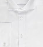 Ex Store Double Cuff Cutaway Collar Long Sleeve Non-Iron Cotton Shirt (1001W) White