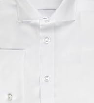 Ex Store Double Cuff Cutaway Collar Long Sleeve Non-Iron Cotton Shirt (1001W) White