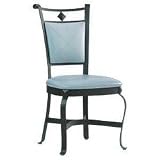 KALCO 4268MB IBIZA SET OF 2 DINING CHAIR WITHOUT ARMS, WHITE LEATHER CUSHION INCLUDED