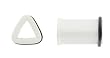 White Acrylic Triangular Shape Tunnel Plug with "O" Ring - Single Flare - 00g - Sold as a Pair