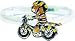 Ring Janosch 925 Silber Emaille Tiger auf Fahrrad