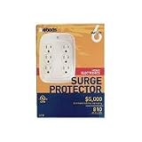 Woods Surge Protector, 6 Outlet White