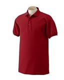 Personalized custom embroidered golf crest on polo shirt, youth medium 10-12, cardinal red
