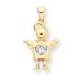 14k CZ April Birthstone Boy Charm