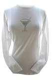 Rhinestone Martini Glass Long Sleeve T-Shirt