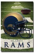 Black Painted Wood Framed St. Louis Rams Logo Sports Poster 22x34