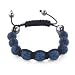 Lovethelinks - Bracelet Amitié Shamballa avec courroie en soie et 9 boules de cristal tchèque - Bleu Marine