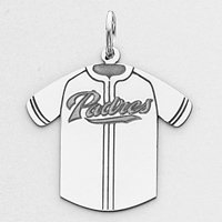 Sterling Silver San Diego Padres Large Jersey Pendant