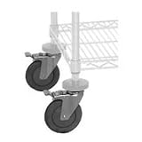 Caster Kit For Chrome Wire Shelving 4 Swivel With 2 Brakes