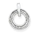 14k White Gold & Baguette Diamond Circle Pendant (0.33ctw)