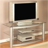 Powell Furniture 633-694 Matte Silver Plasma TV Stand
