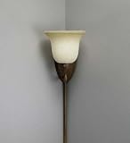 Corner Pin up plug in Lamp with Golden Bronze finish and Champagne glass