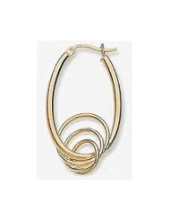 14k Fancy Tube Multiple Hoop Earrings