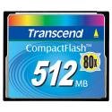 Transcend TS512MCF80 512MB 80x Type I Compact Flash Card