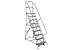 Perforated 24W 9 Step Steel Rolling Ladder 10D Top Step