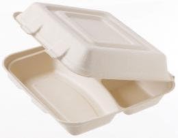 10" 3 compartment Clamshell White