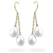 14k Yellow Gold Freshwater Pearl Dangling Earrings
