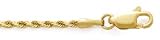 14K Yellow Gold Diamond Cut Rope Chain Bracelet, 2MM