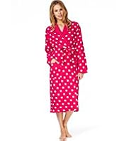 Pure Cotton Spotted Waffle Dressing Gown