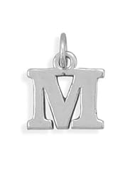 Sterling Silver Oxidized M Charm