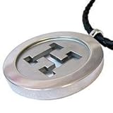 13石ゲルマ＆チタンHマーク コイン型ネックレス(ブラック）