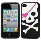 Big Skull/Black Pastel Skin Cover For APPLE iPhone 4S/4/4G
