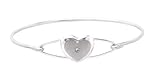 Sterling Silver Diamond Heart Tension Bracelet Sterling Silver Diamond Heart Tension Bracelet