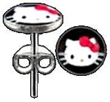 Pair of 8mm Round Sterling Silver 925 Cat Stud Earrings - Supplied in Gift Pouch