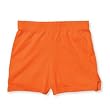 Orange solid color exercise sport shorts for women and girls. Covered elastic waist & vents.