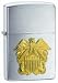 Gold US Navy officers's emblem on brushed chrome finish.