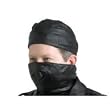 Diamond Plate 2pc Solid Genuine Leather Motorcycle Mask and Skull Cap Set