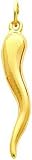 14K Yellow Gold Italian Horn Charm Good Luck Pendant