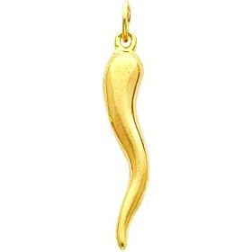 14K Gold Italian Horn Charm