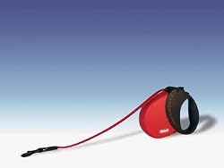 Flexi Comfort Belt 16-Feet Medium Leash, 77-Pound, Red/Black