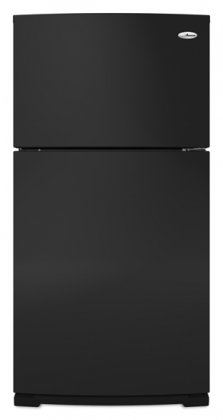 21.1 Cu. Ft. Capacity Top-Freezer Refrigerator Up-Front Temperature Control System Spillsaver Glass Shelves Reversible Door Swing: Black