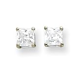 14k White Gold 5mm Princess Cut Moissanite Earring