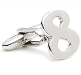 Personalized Silver Number Cufflinks #80-89