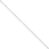.50mm, 10 Karat White Gold, Cable Rope Chain - 16 inch