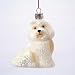 GLASS BICHON FRISE ORNAMENT - 3.5