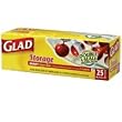 Glad Zipper Storage Bag Quart - 25 Per Count, 12 Per Case